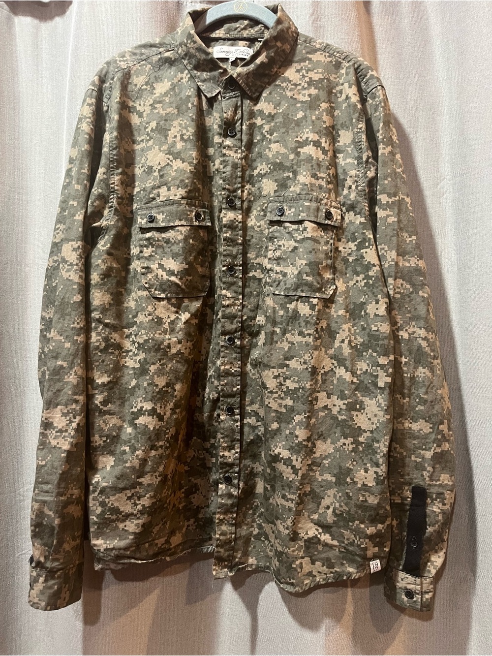 SOVEREIGN CODE Men's Military-Style Digital Camo Field Short/Jacket - Green Camo